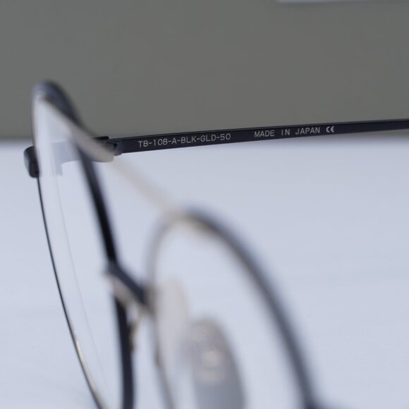 Final Price! Thom Browne TB108 ABLKGLD50 Black/Gold Eyeglasses 50mm - Picture 7 of 10